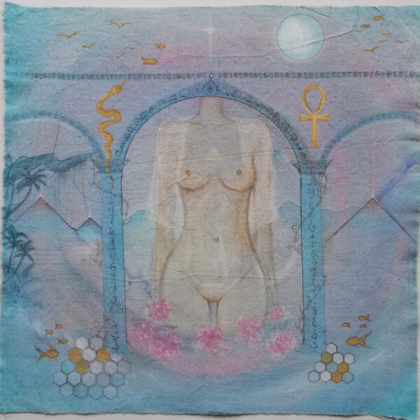 originalkonst Susanna norrköping divine feminine rose rising andlig konst